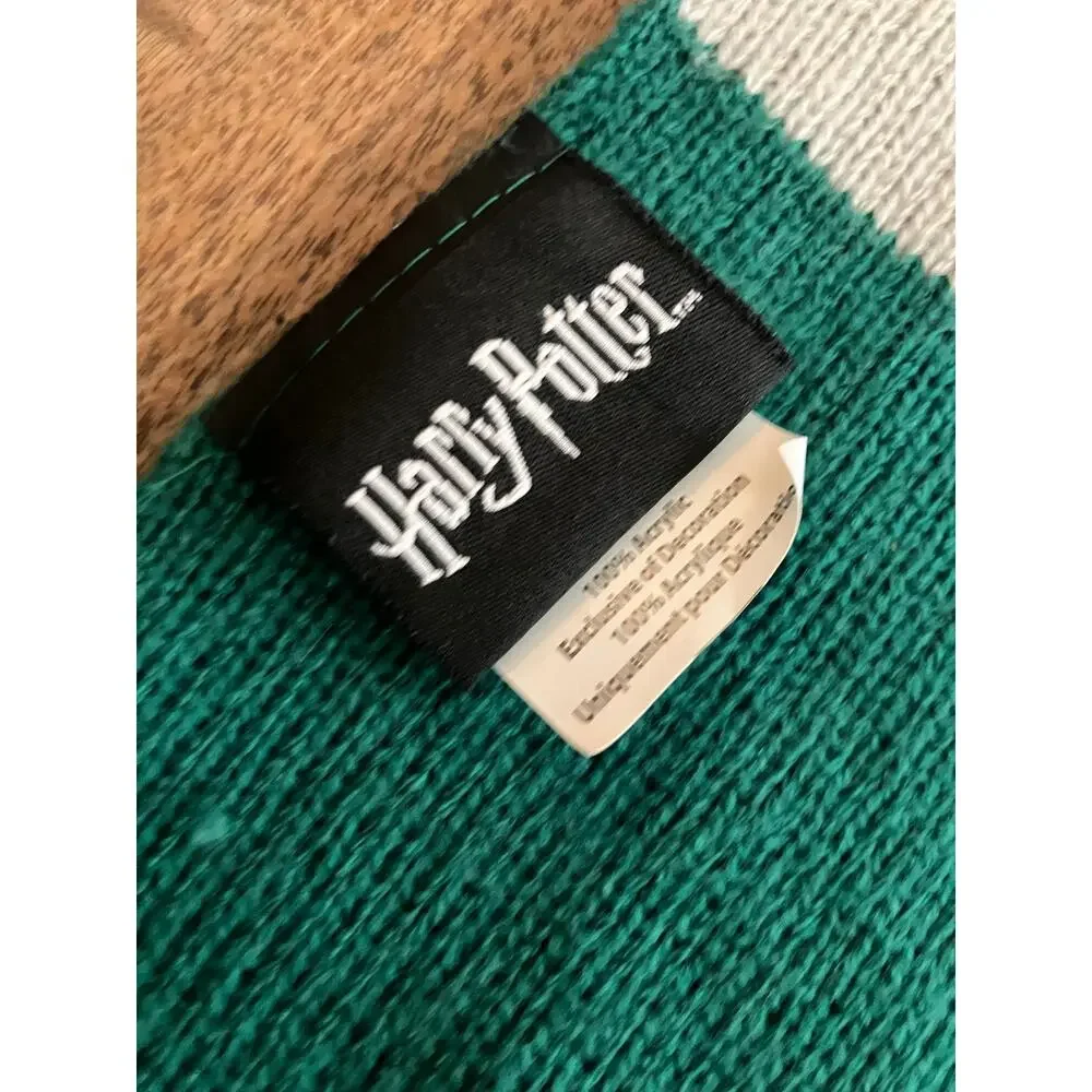Syltherin Green Black White Harry Potter Scarf Costume Halloween Snake Malfoy - Picture 3 of 7